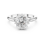 Gold Jewelry, Cushion center stone, White Gold, view 4