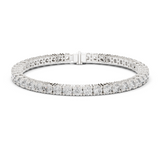 14K Solid Gold Lab Diamond Bracelet, White Gold