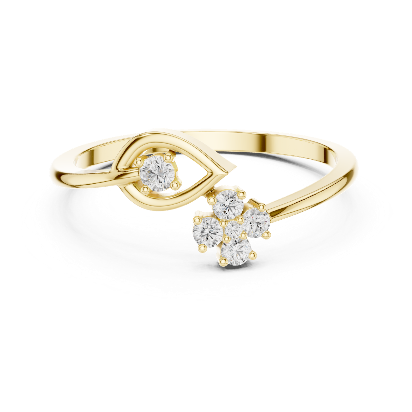 Gold Ring HLR-79, Yellow Gold, view 4