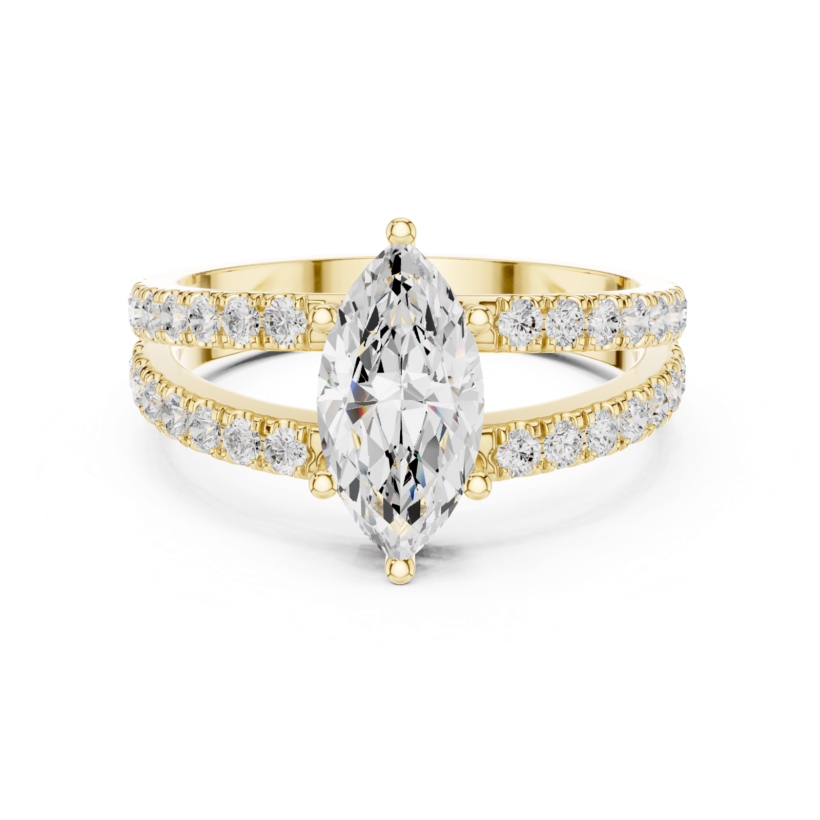 Gold Ring DDLR-1102, Yellow Gold, view 4