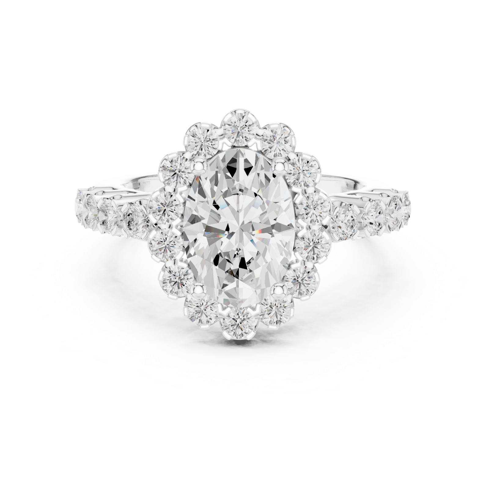 Gold Ring DDLR-365, White Gold, view 4