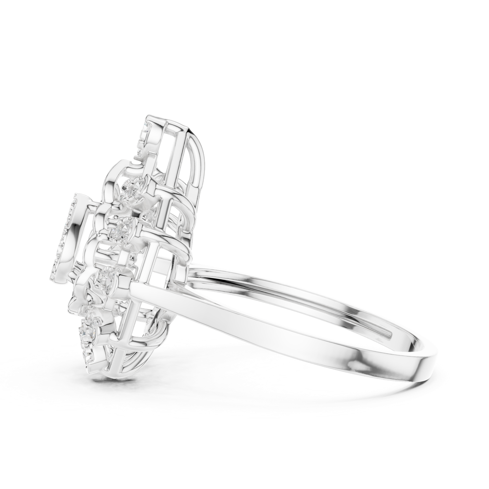 Gold Ring DDLR-822, White Gold, view 3