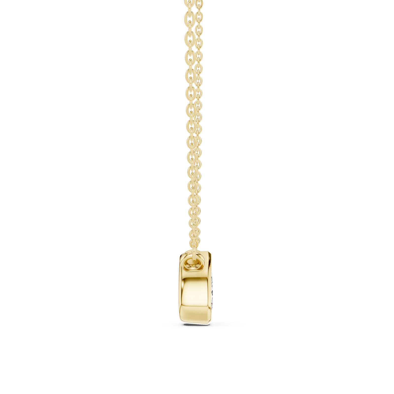 Gold Jewelry DDPS-001, Pear center stone, Yellow Gold, view 3