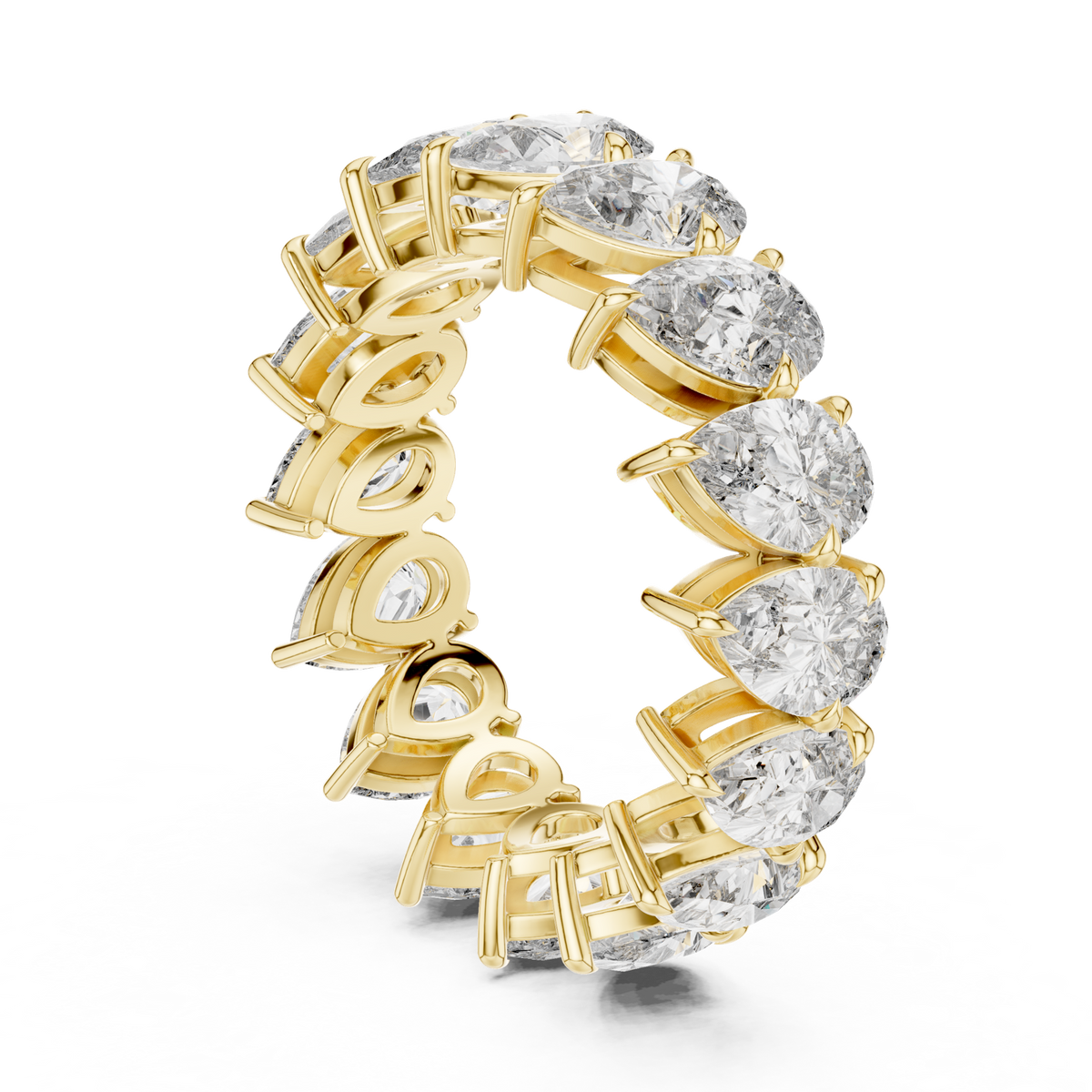 14K Solid Gold Lab Diamond Eternity Ring, Yellow Gold, view 1