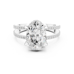 Gold Jewelry L36-13, Oval center stone, White Gold, view 4