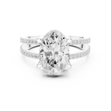 Gold Jewelry L36-13, Oval center stone, White Gold, view 4