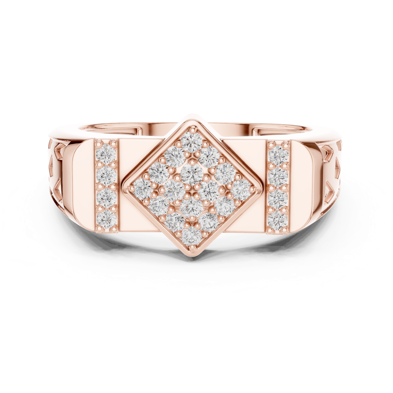 Gold Ring LR-01 (44), Rose Gold, view 4