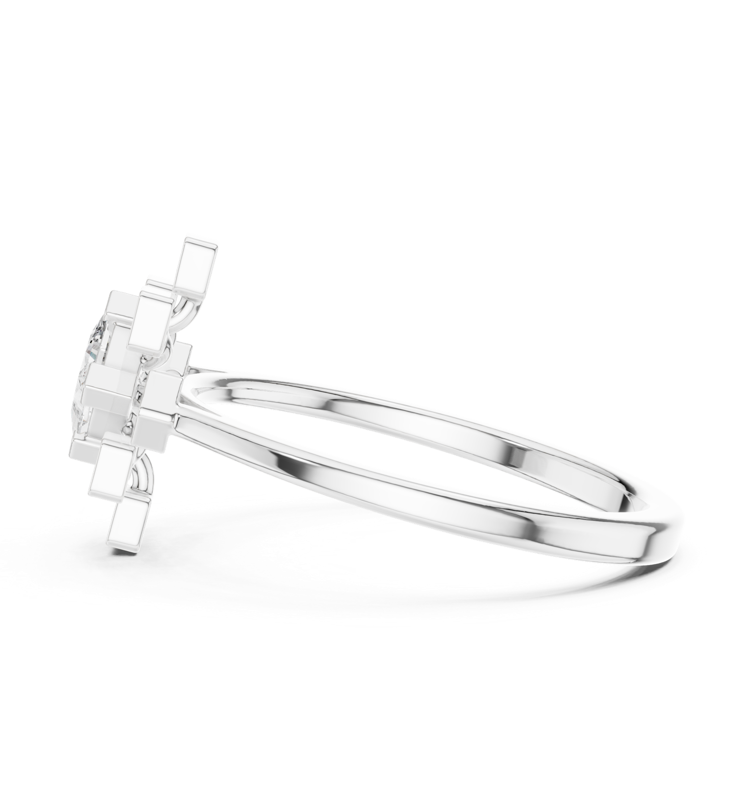 Gold Ring ALR-208, White Gold, view 3