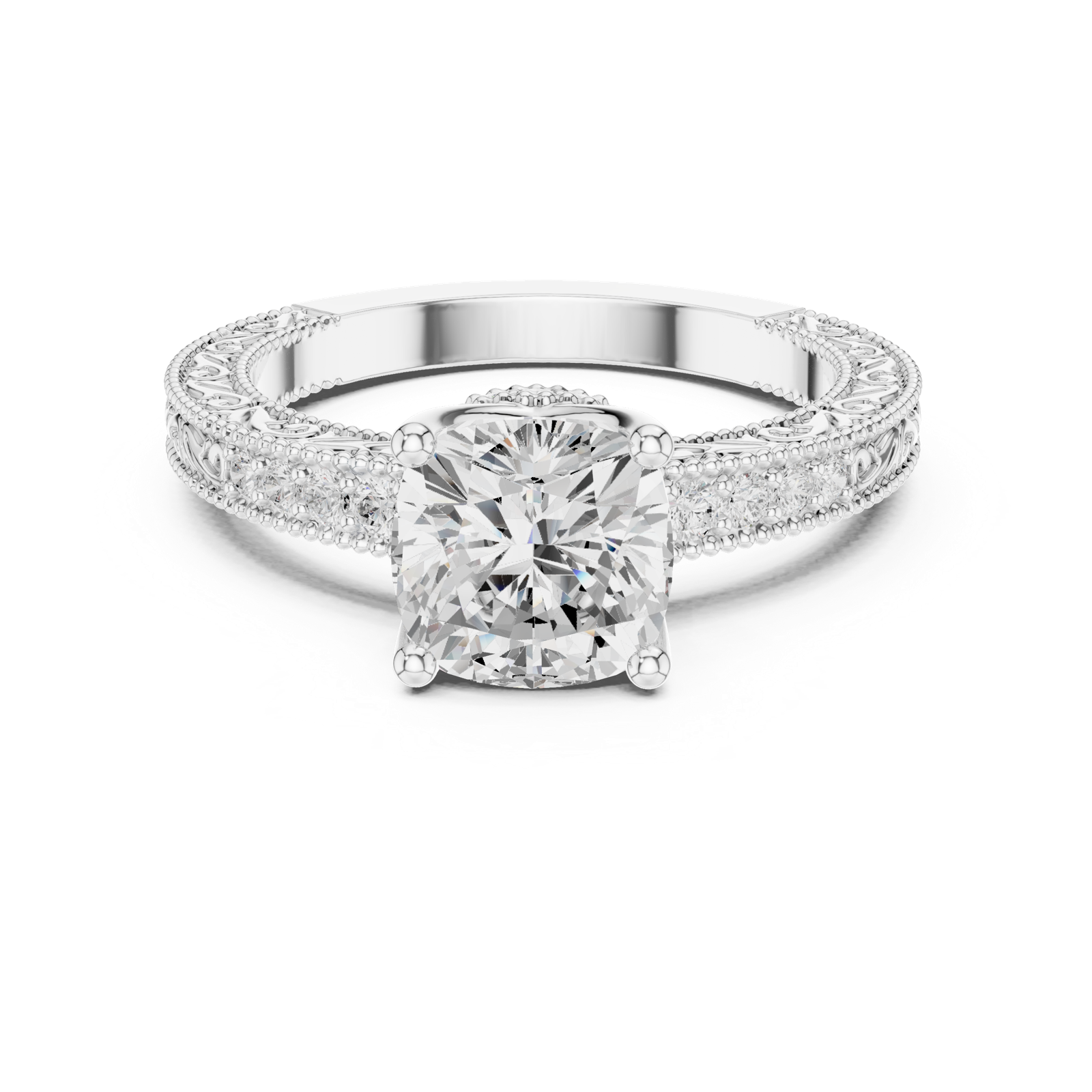 Gold Ring DDLR-977, White Gold, view 4