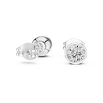 14K Solid Gold Lab Diamond Stud Earrings, White Gold, view 1