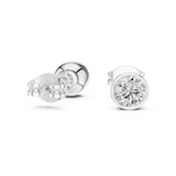 14K Solid Gold Lab Diamond Stud Earrings, White Gold, view 1
