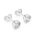 14K Solid Gold Lab Diamond Stud Earrings, White Gold, view 2