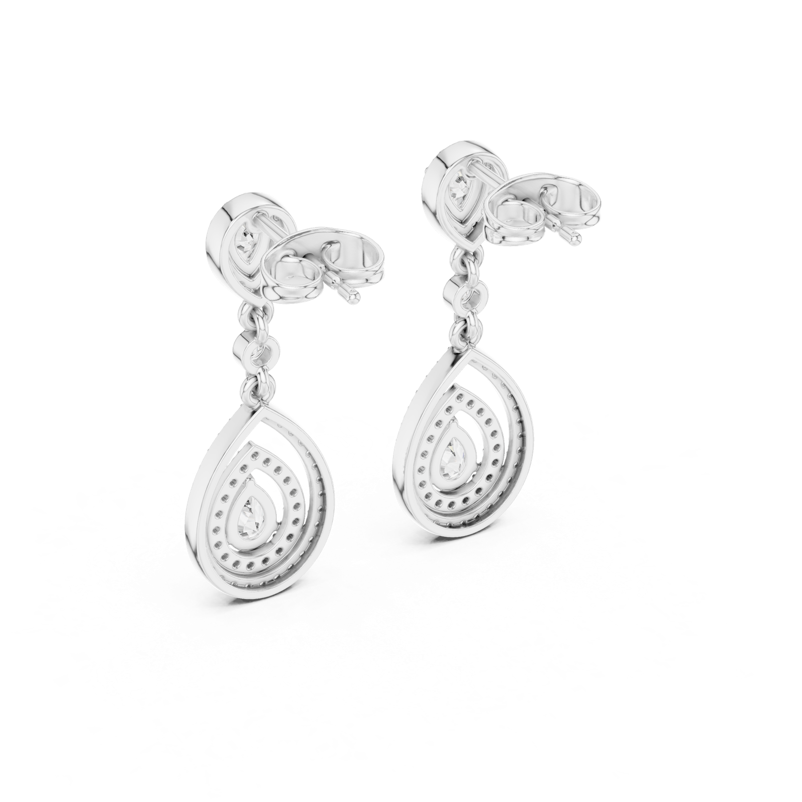 Gold Earrings 3-10007E_116_M, White Gold, view 3