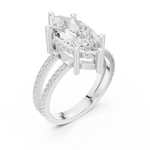 Gold Jewelry L36-13, Marquise center stone, White Gold, view 2