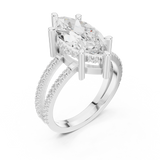 Gold Jewelry L36-13, Marquise center stone, White Gold, view 2