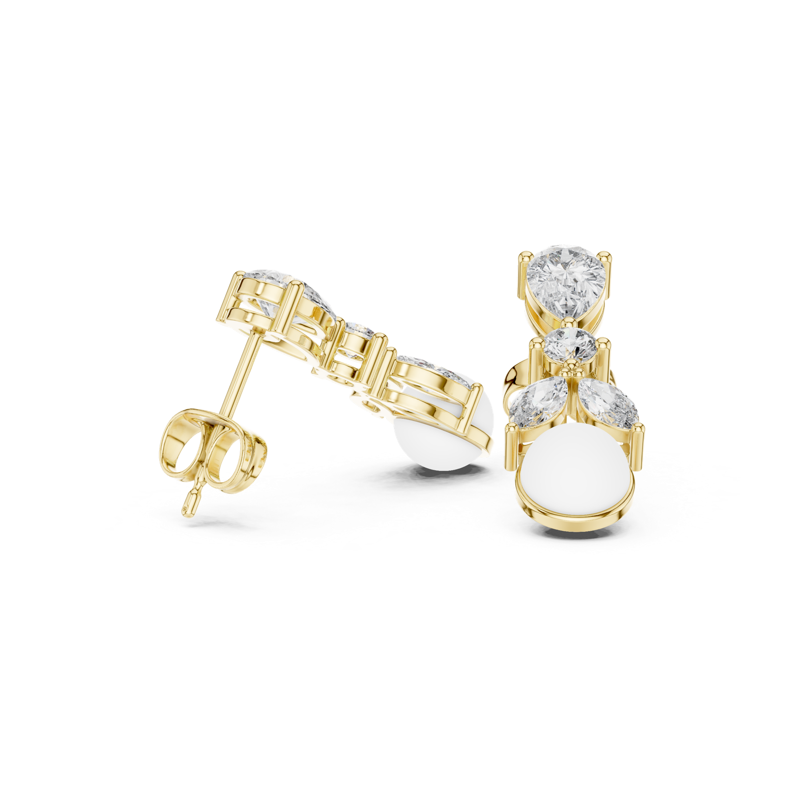 Gold Earrings AER-1, Yellow Gold, view 1