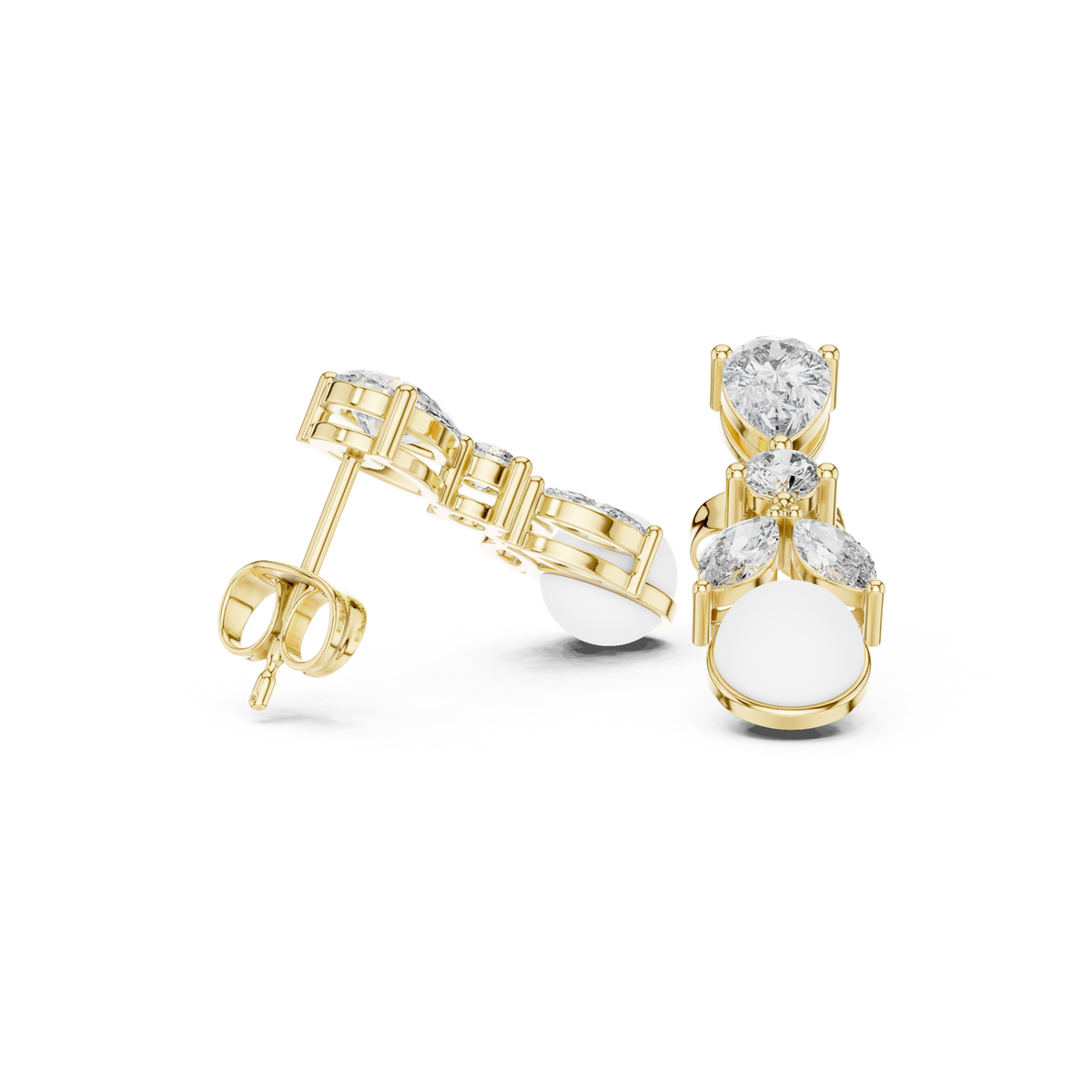 Gold Earrings AER-1, Yellow Gold, view 1