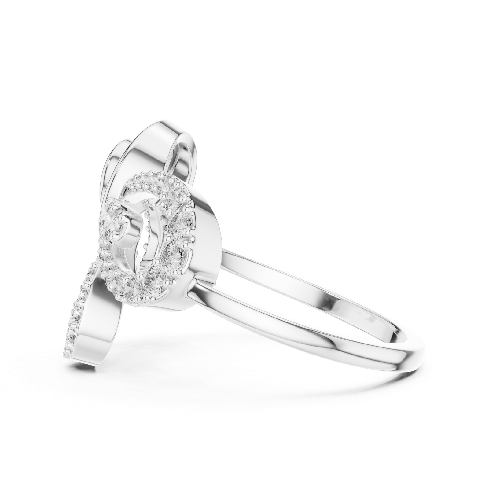 Gold Ring LR-01 (53), White Gold, view 3