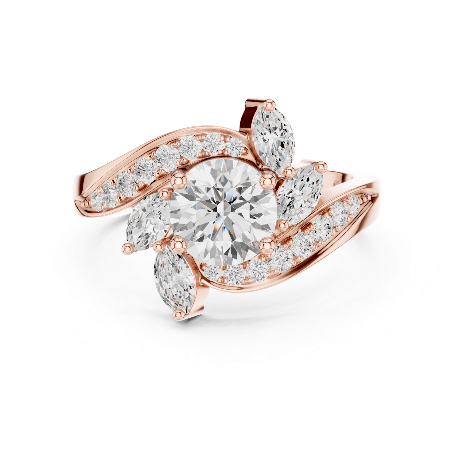 Gold Ring DDLR-436, Rose Gold, view 4