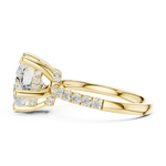Gold Ring DDLR-259, Heart center stone, Yellow Gold, view 3