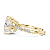 Gold Ring DDLR-259, Heart center stone, Yellow Gold, view 3