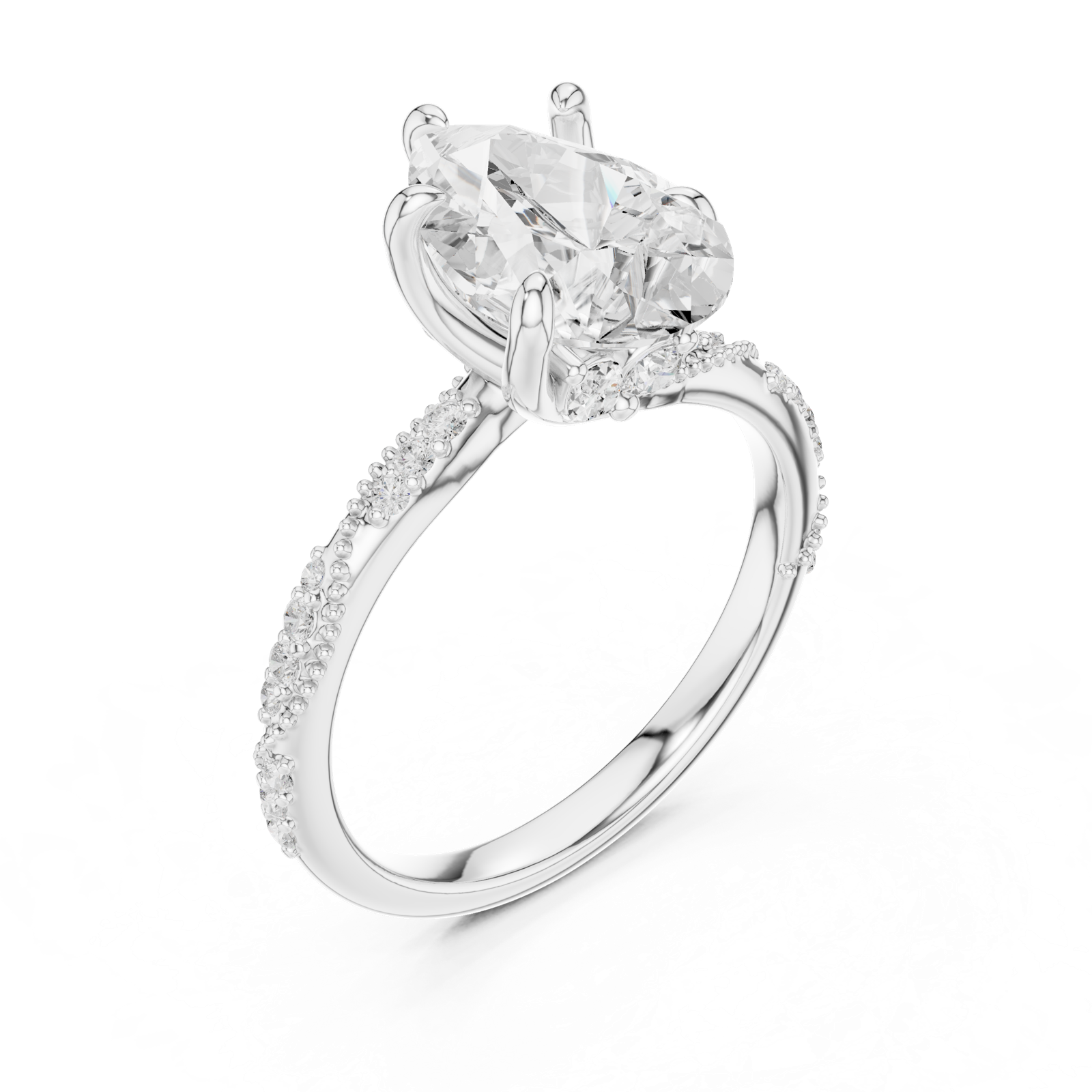 Gold Ring DDLR-966, White Gold, view 2