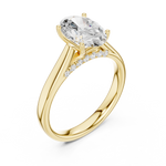 Gold Jewelry L36-18, Oval center stone, Yellow Gold, view 2