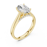 Gold Jewelry L36-18, Oval center stone, Yellow Gold, view 2