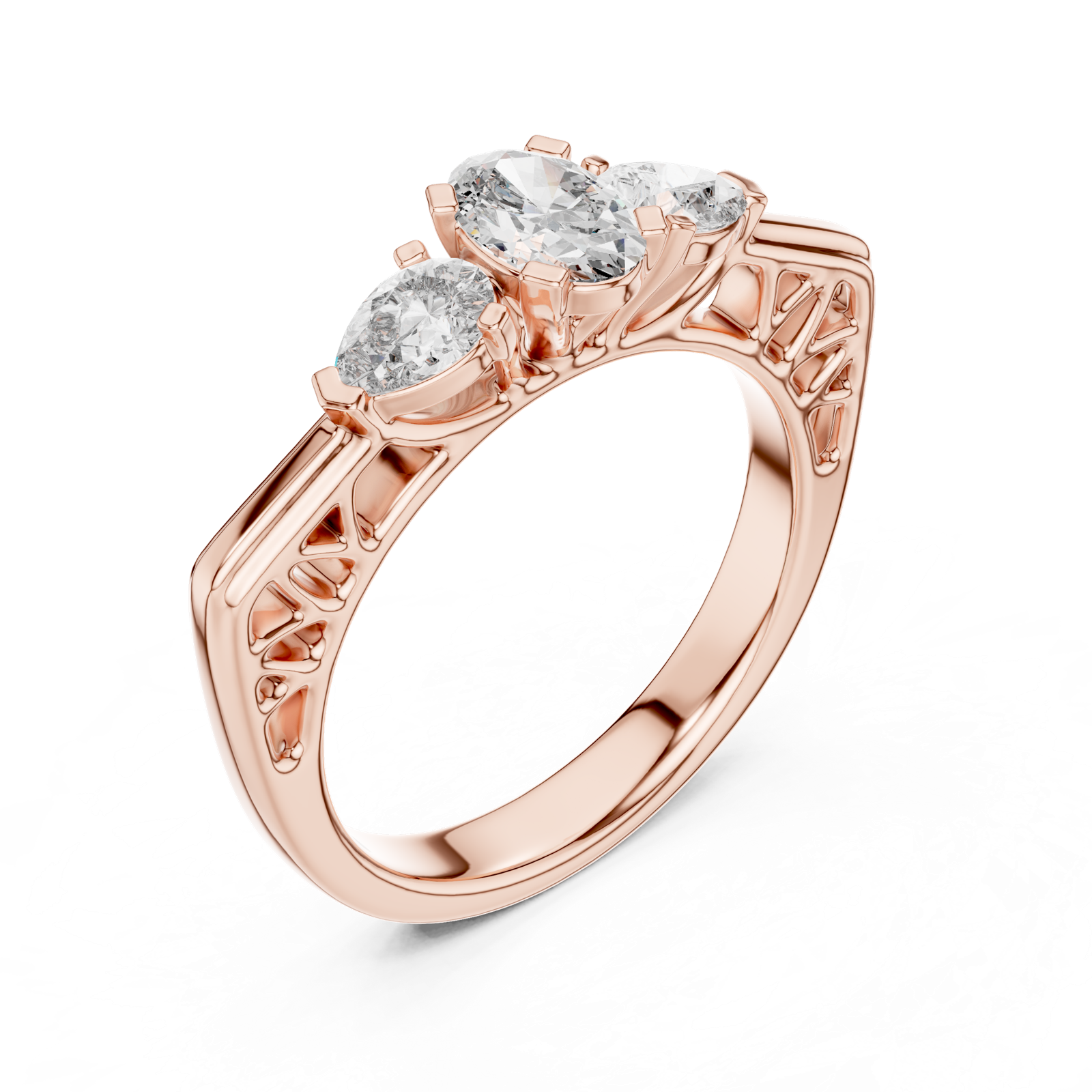 Gold Ring LR-0031, Rose Gold, view 2