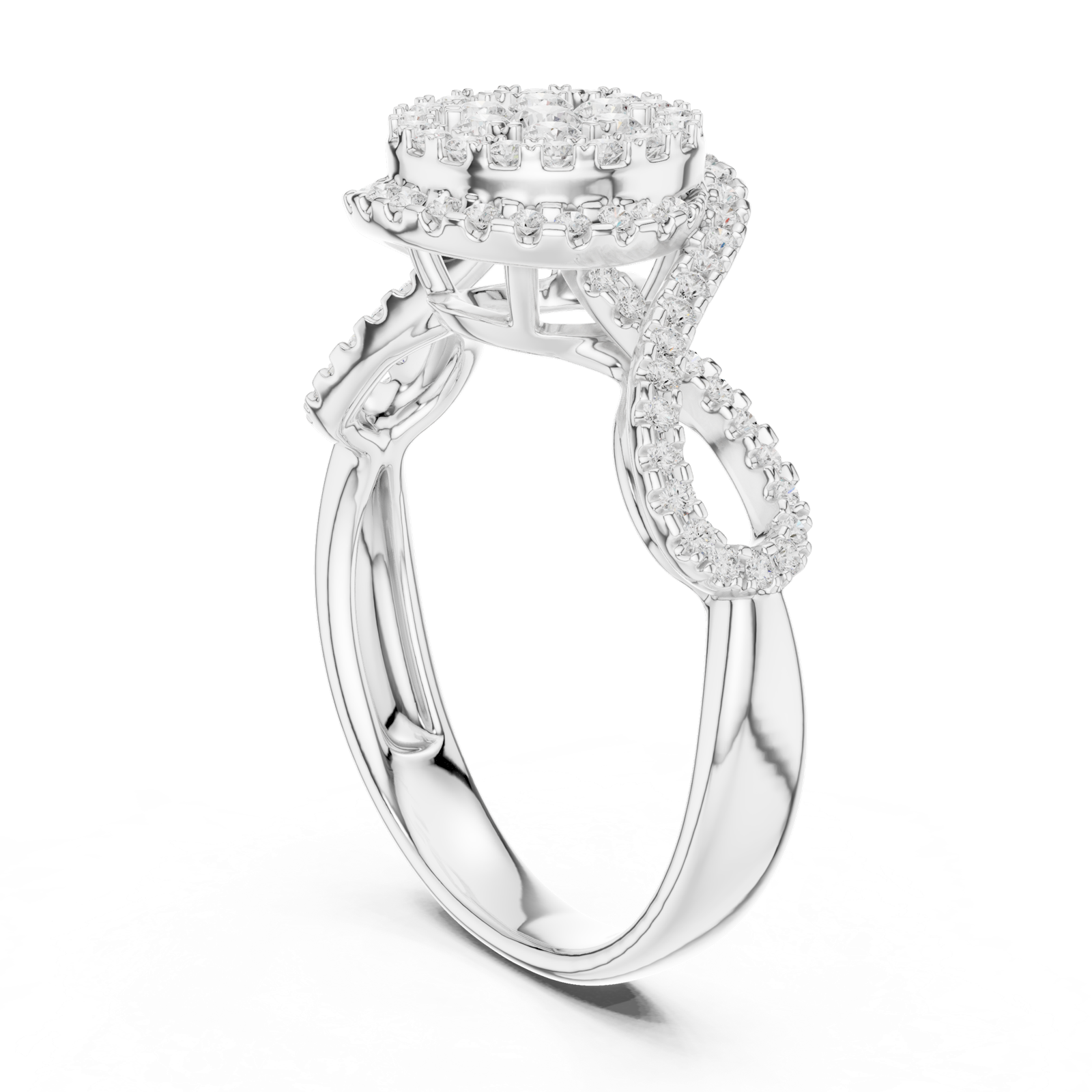 Gold Ring DDLR-757, White Gold, view 1