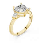 Gold Jewelry L35-66, Heart center stone, Yellow Gold, view 2