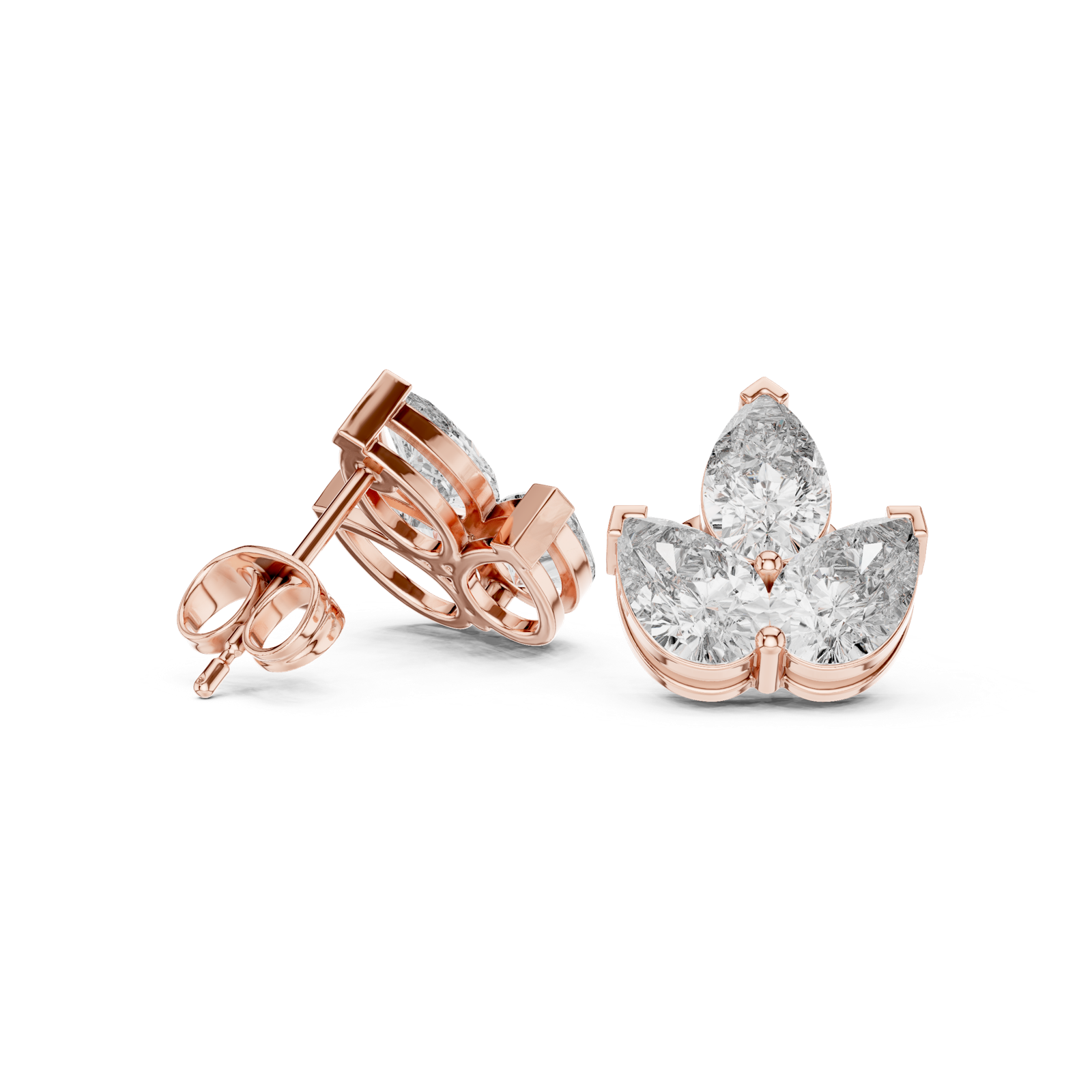 Gold Earrings AGDER-219, Rose Gold