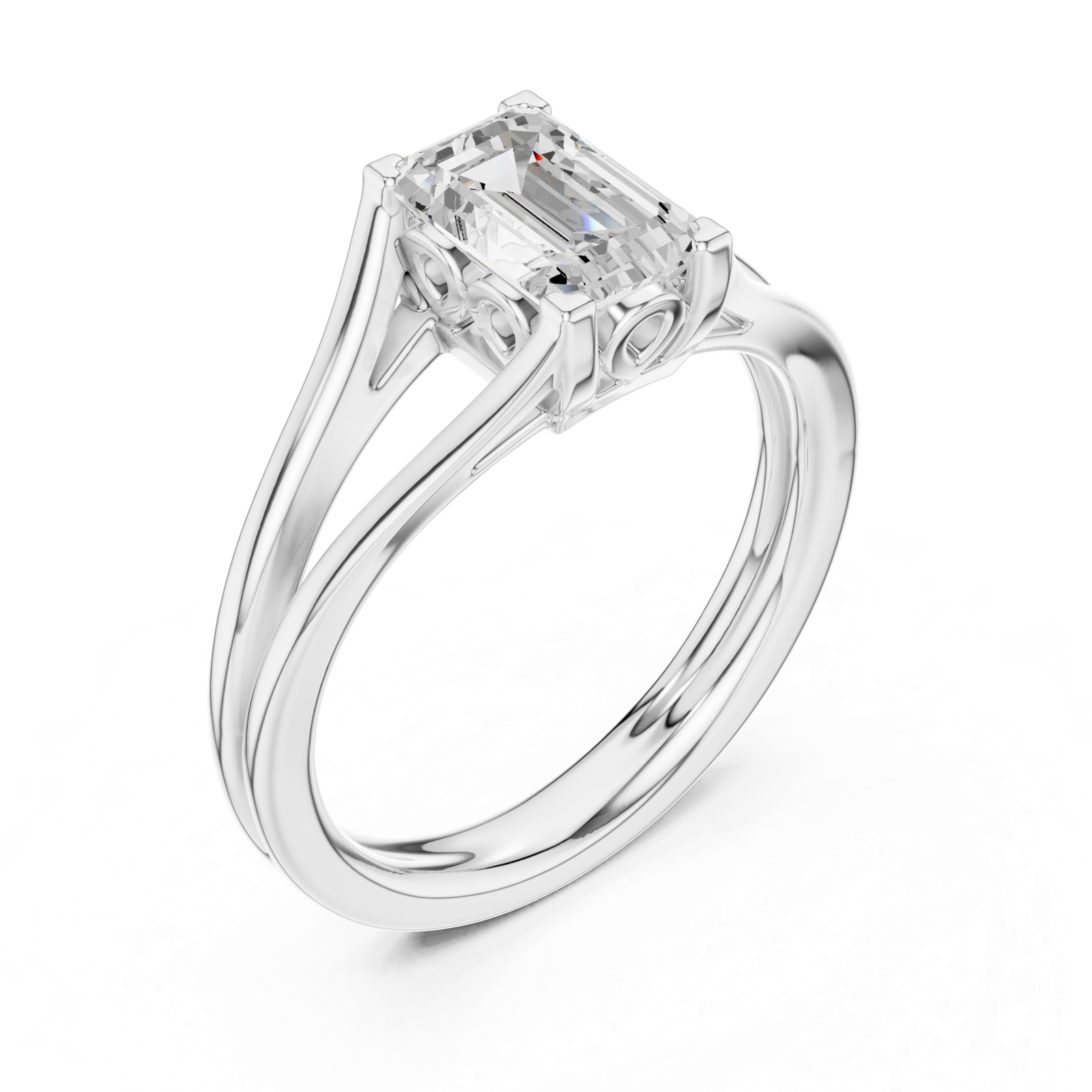 Gold Ring DDLR-692, White Gold, view 2