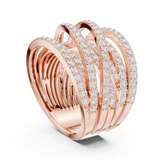 Gold Ring DDLR-855, Rose Gold, view 1