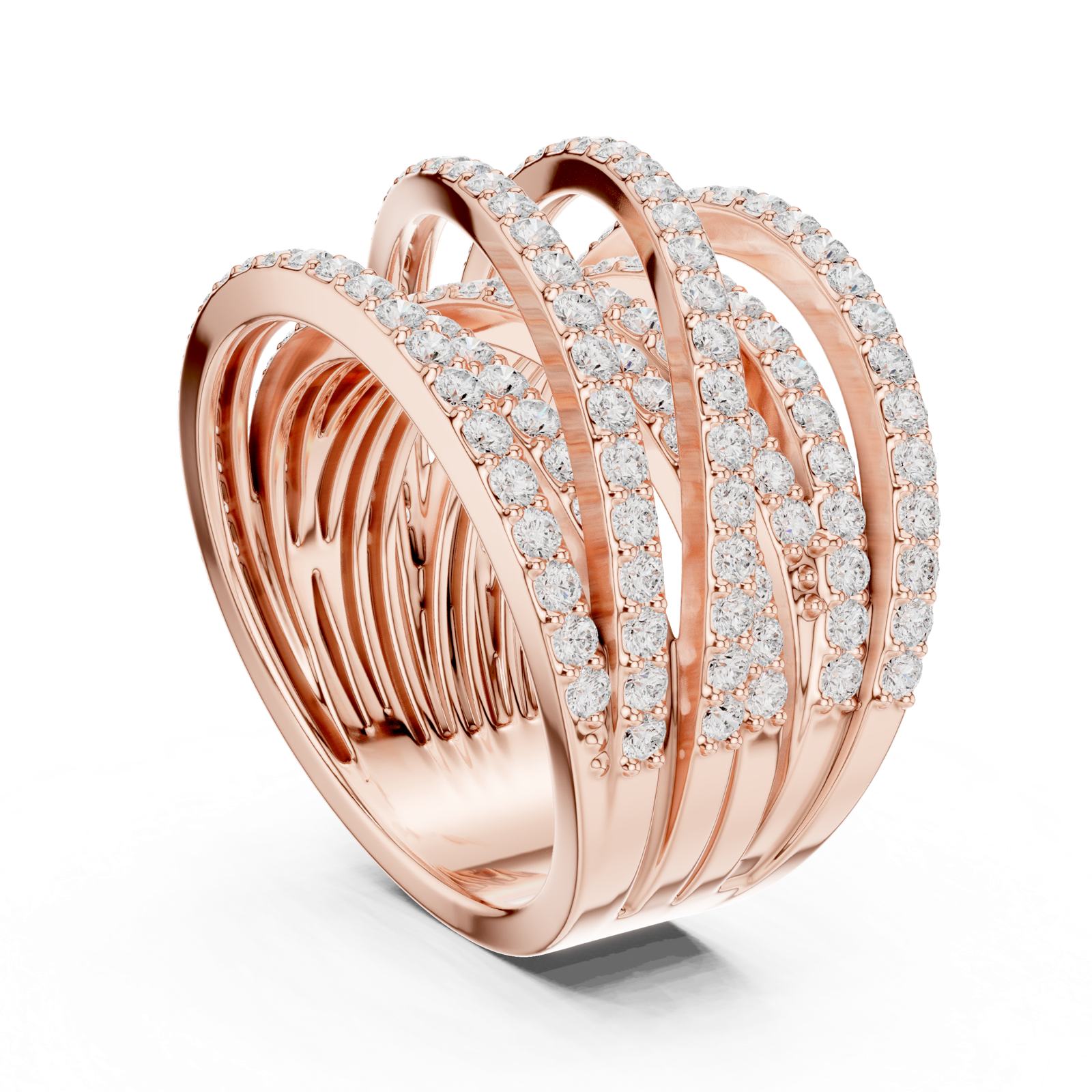 Gold Ring DDLR-855, Rose Gold, view 1