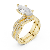 Gold Ring DDLR-300, Marquise center stone, Yellow Gold, view 2