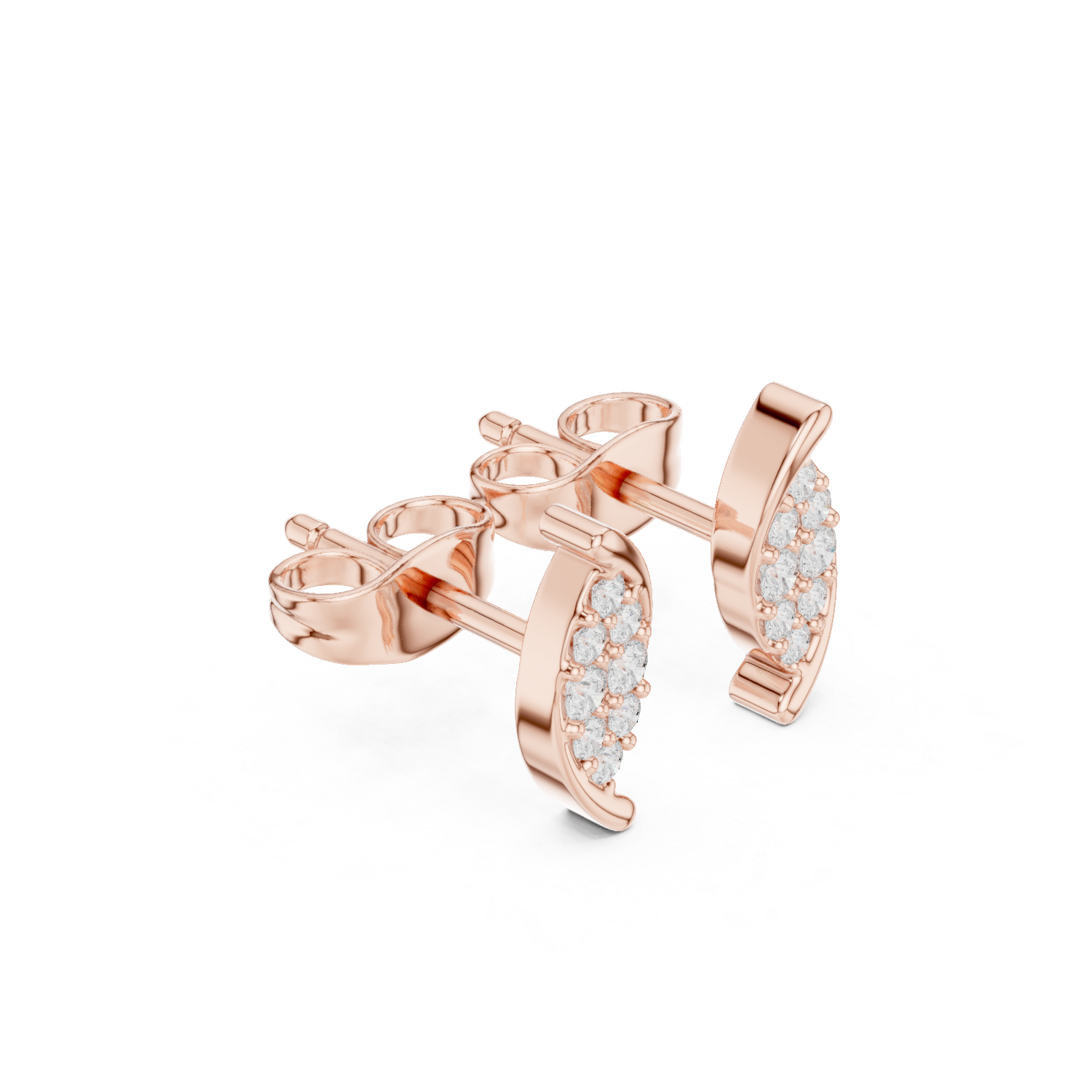 Gold Earrings SBER(43), Rose Gold, view 1