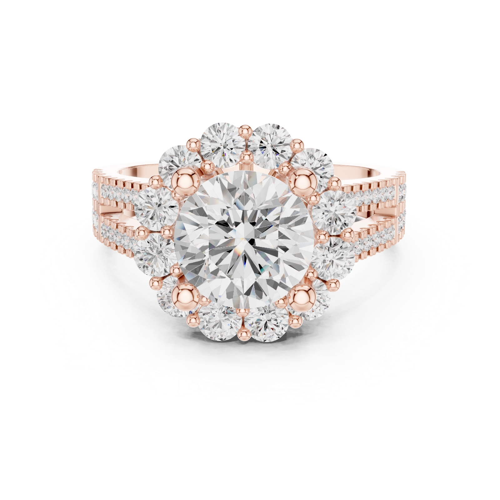 Gold Ring DDLR-344, Rose Gold, view 4