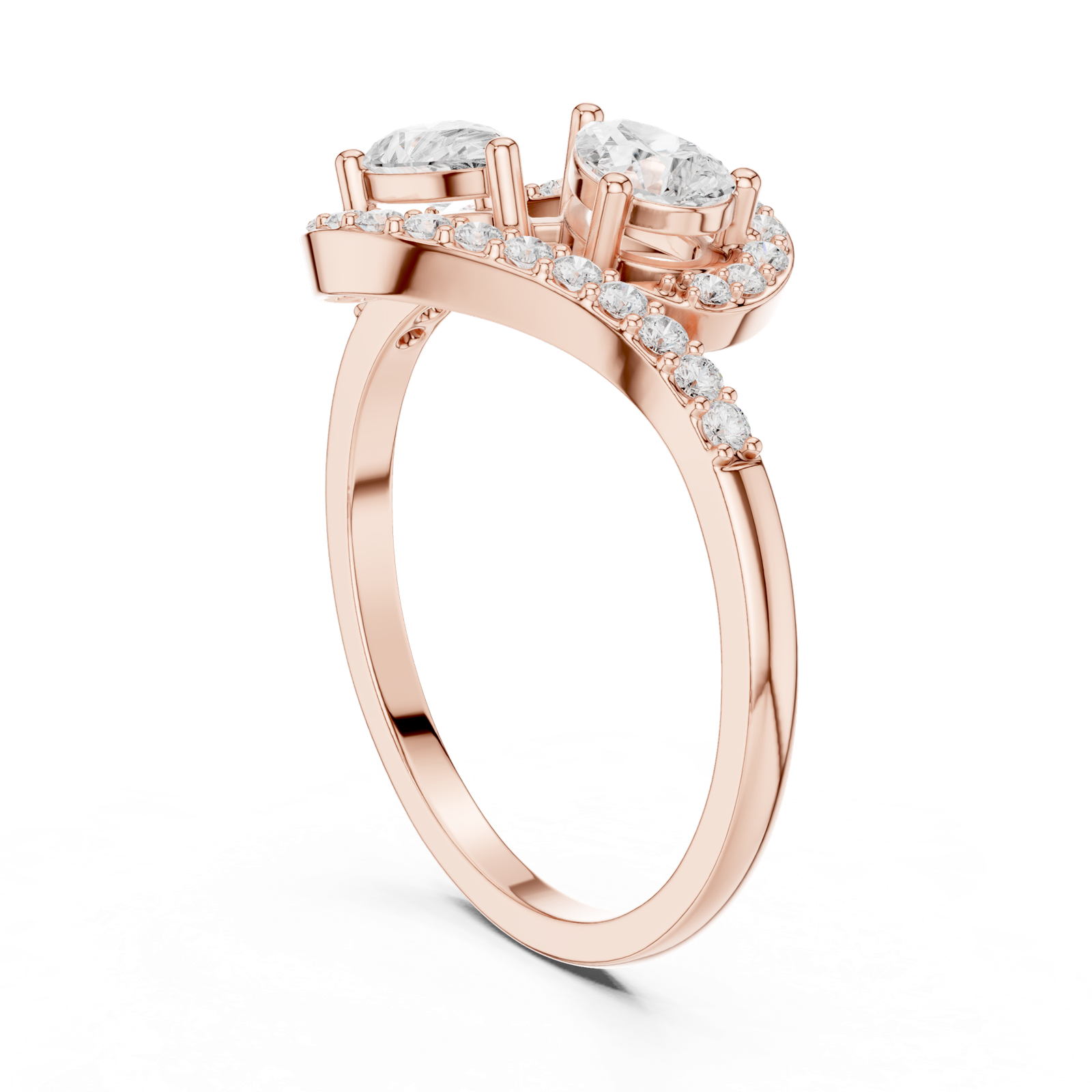 Gold Ring HLR-175, Rose Gold, view 1