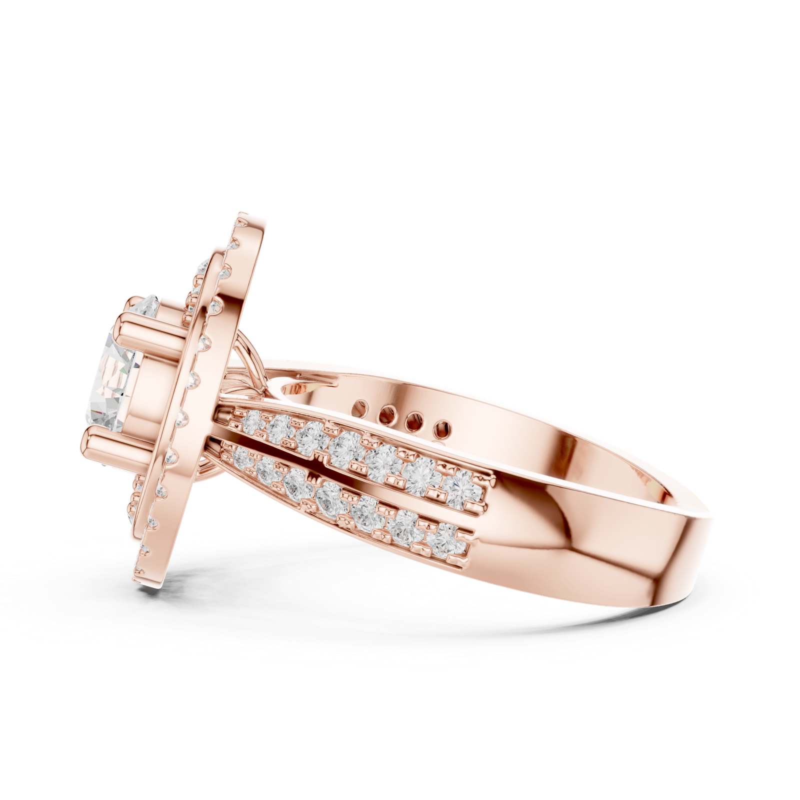 Gold Ring DDLR-401, Rose Gold, view 3