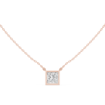 Gold Jewelry DDPO-007, Princess center stone, Rose Gold, view 4