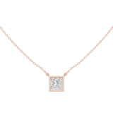 Gold Jewelry DDPO-007, Princess center stone, Rose Gold, view 4