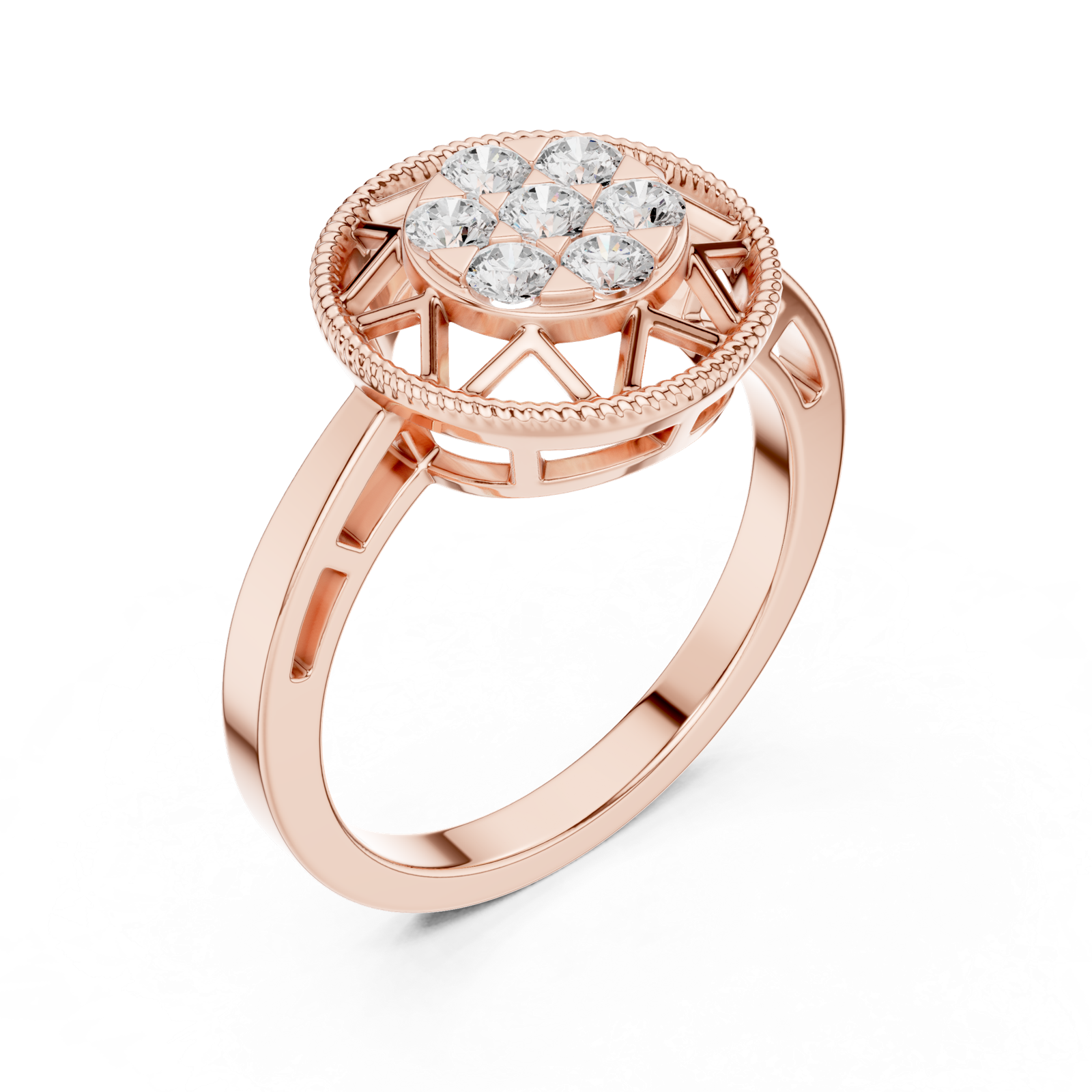 Gold Ring DDLR-688, Rose Gold, view 2