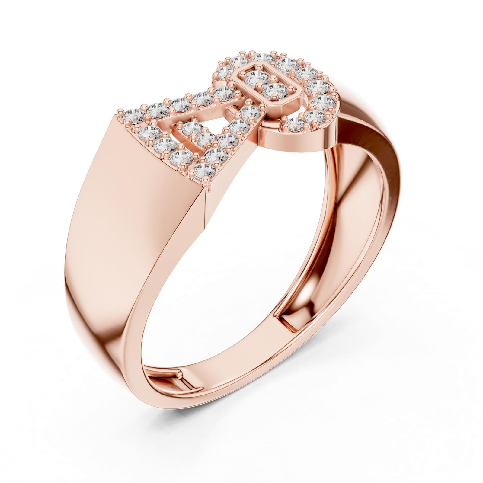 Gold Ring LR-01 (40), Rose Gold, view 2