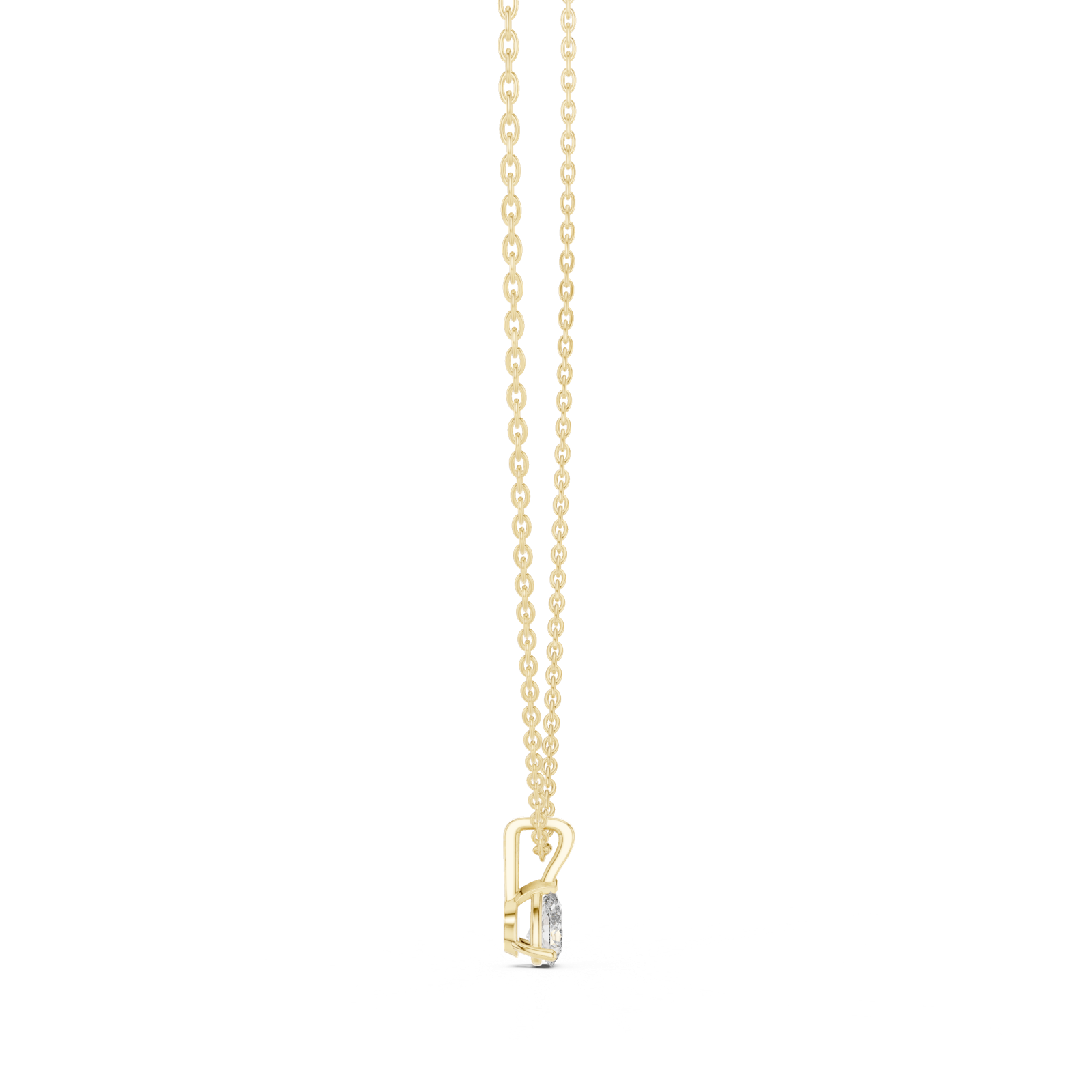 14K Solid Gold Lab Diamond Solitaire Pendant Necklace, Yellow Gold, view 3