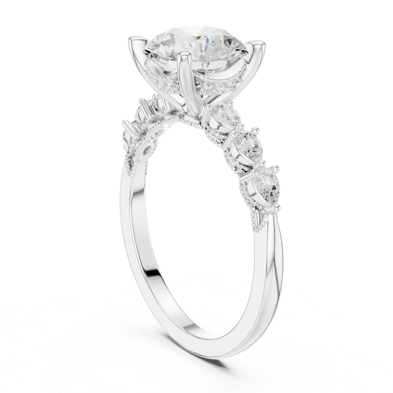 Gold Ring DDLR-1008, White Gold