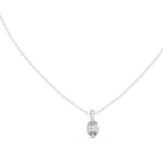 14K Solid Gold Lab Diamond Solitaire Pendant Necklace, White Gold, view 1