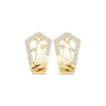 14K Solid Gold Lab Diamond Cluster Earrings, Yellow Gold