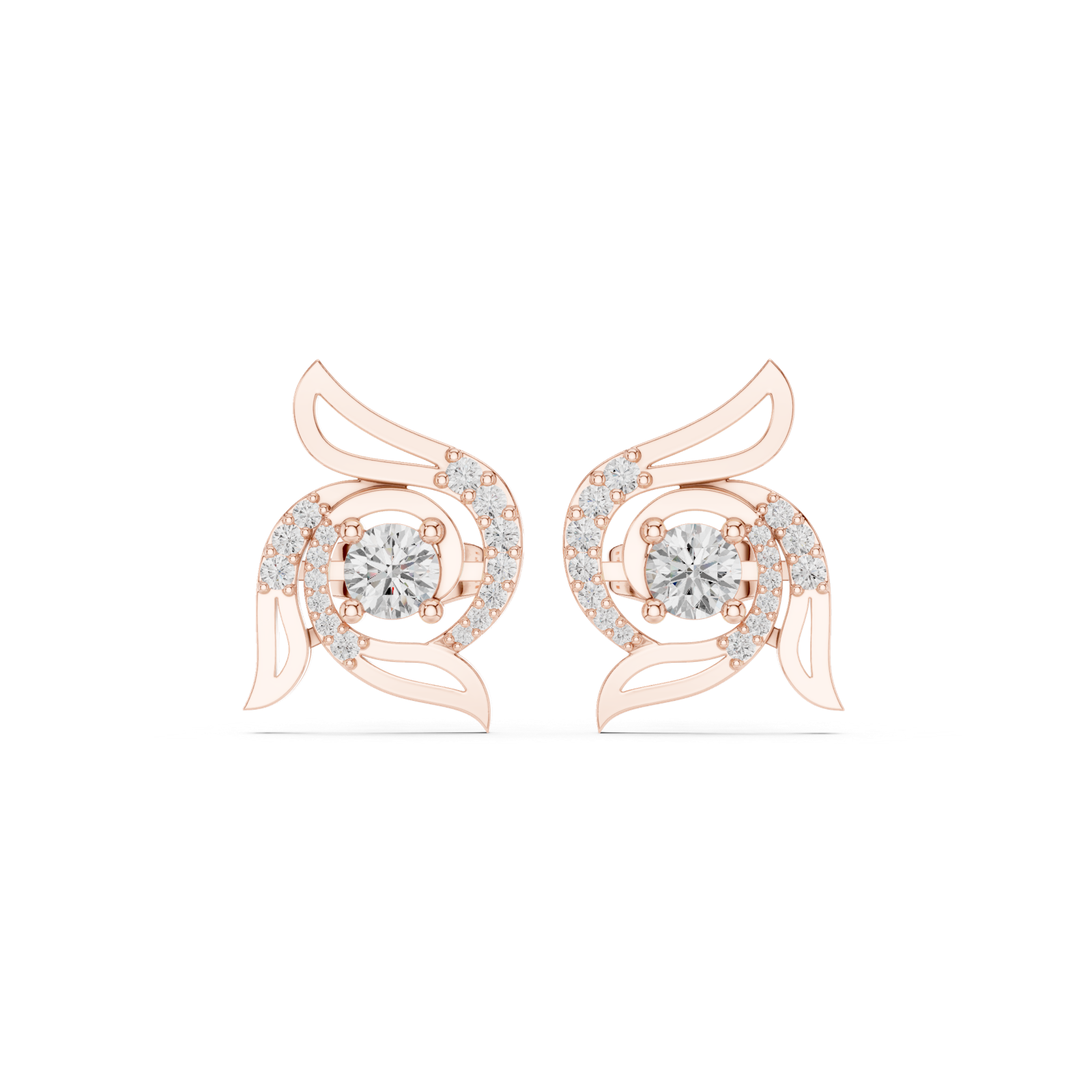 Gold Earrings Earring, Rose Gold, view 4