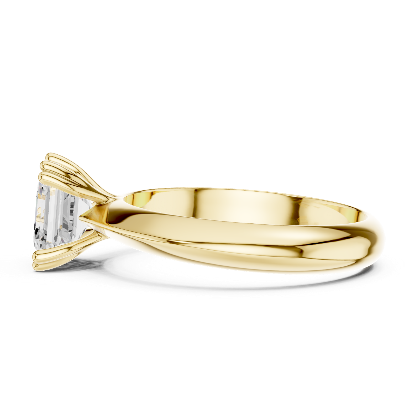 Gold Jewelry L36-8, Asscher center stone, Yellow Gold, view 3